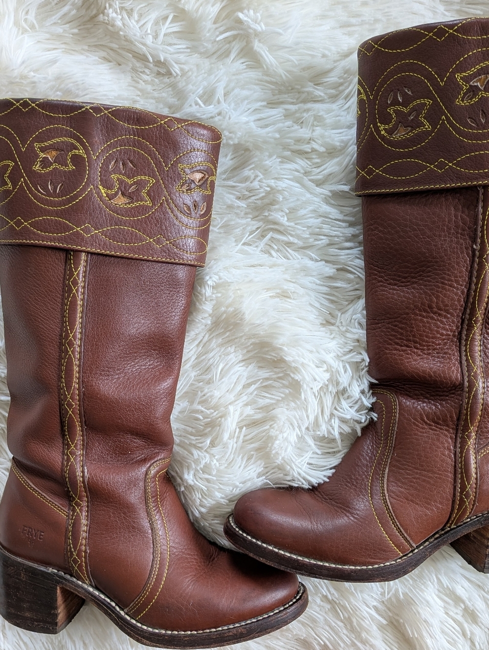 FRYE | Brown Cuff Inlay Sabrina Campus Boots Sz 6